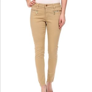 Michael Kors Skinny Pants W/ Zip Up in Khaki